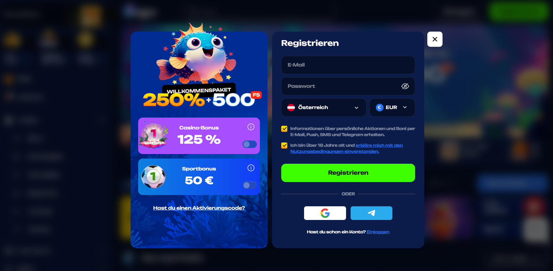 Fugu Online Casino: Konto anlegen und einloggen — Fugu Casino