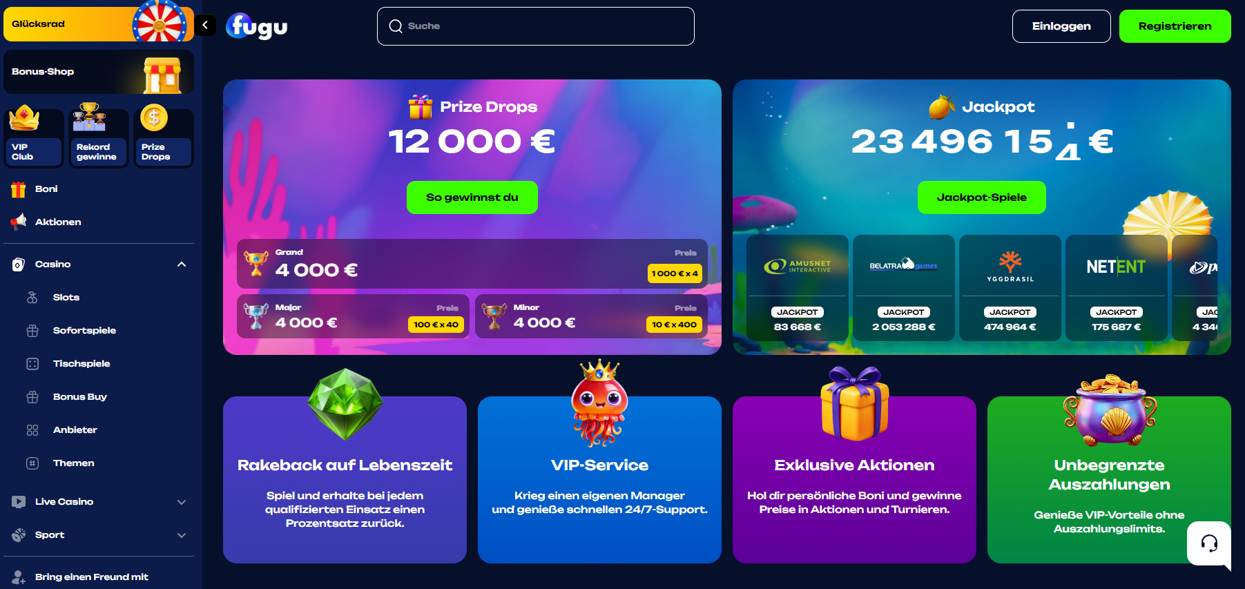 Fugu Casino Österreich mobil: Browser-Version und Android-APK